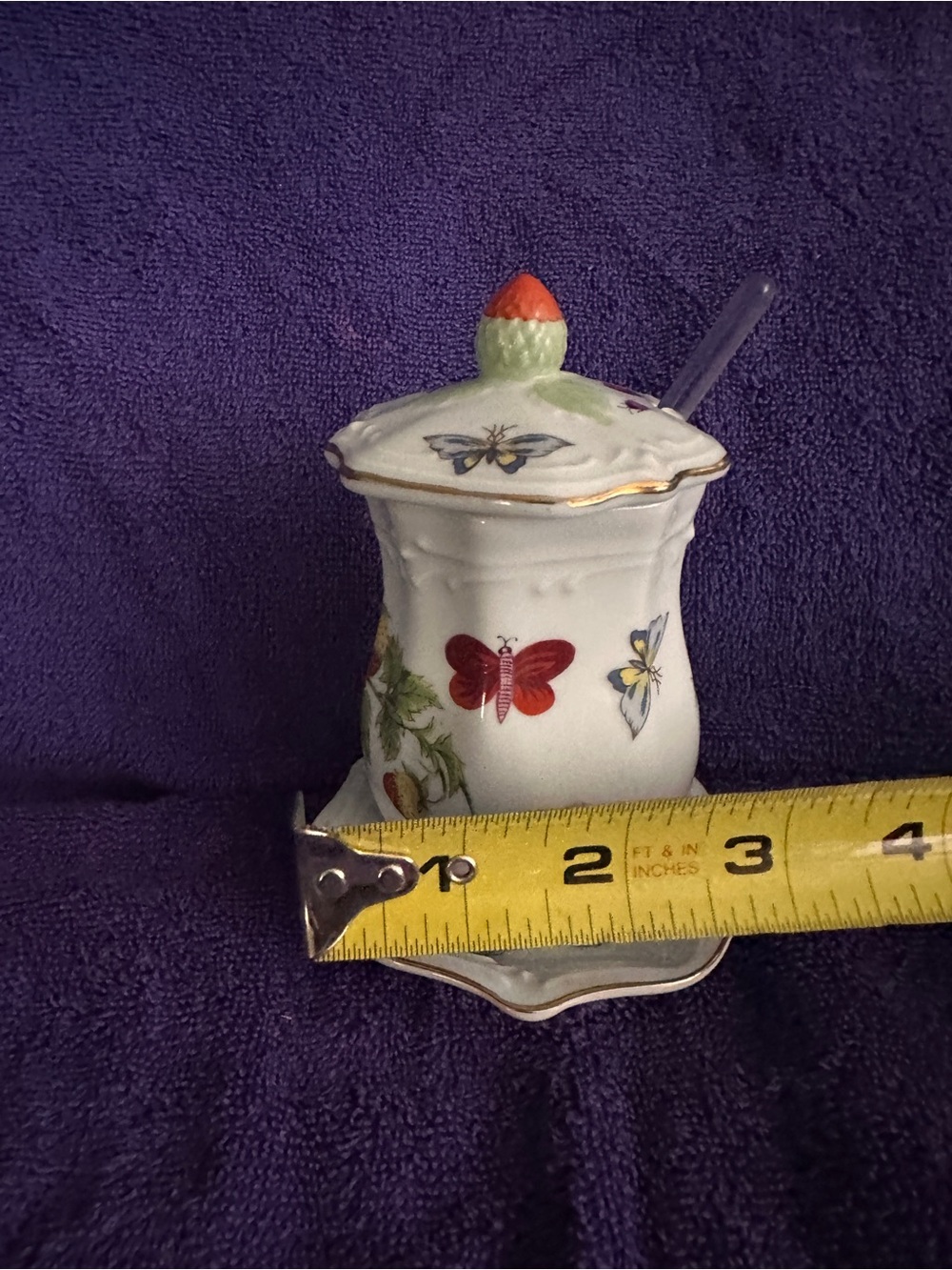 Vintage Lenwile Ardalt Springtime Jam Jar, Plate and Spoon - Picture 3 of 9